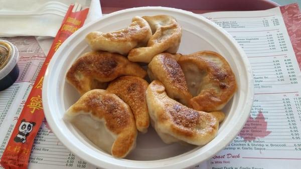 Pan fried pork dumplings are amazing! $6 for 8 of them! Yum!