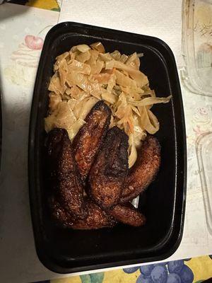 Plantains and cabbage