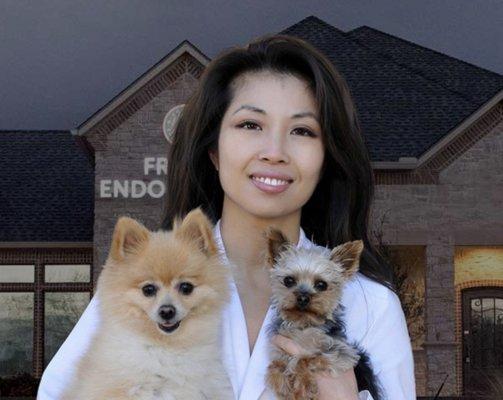 Dr. Sandy with her Dogs