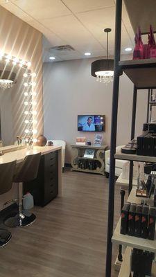 Here is our Papilio makeup and product test area. Michelle can help you find exactly the right product for your best skin health!