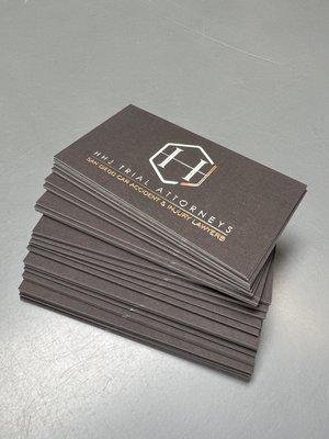 Suede raised UV business cards