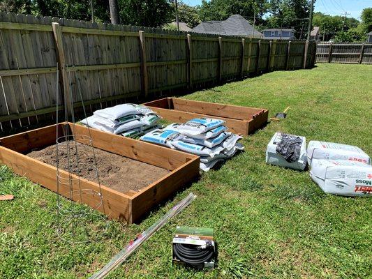 1. Custom built raised bed
2. Special organic soil blend made cheaper than from store