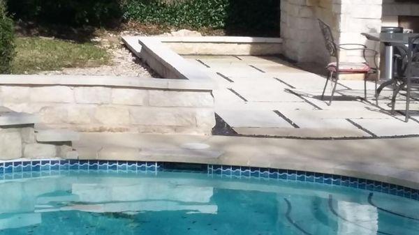 Poolside patio & wall