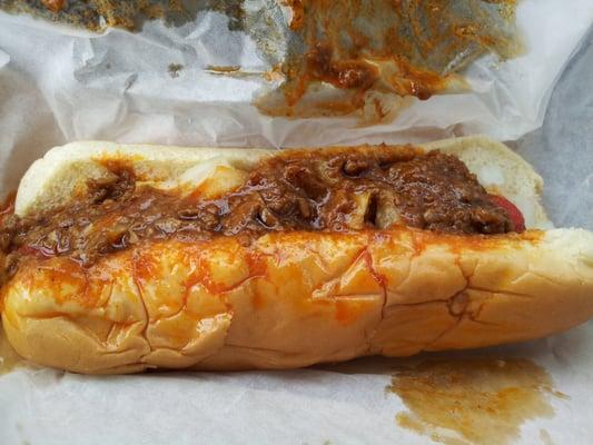 Combo dog: chili & cheese.  Also added onions.