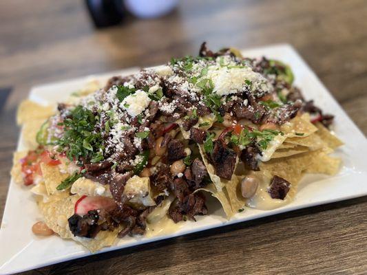 Roosevelt Row Nachos with added Carne Asada