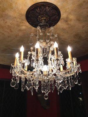 Restored chandelier that was totally damaged