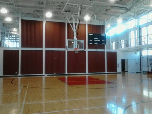 One of two basketball courts