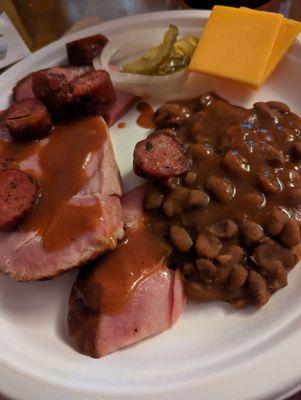 They do a delicious ham. How hardy does this look with sausage and beans with BBQ sauce?