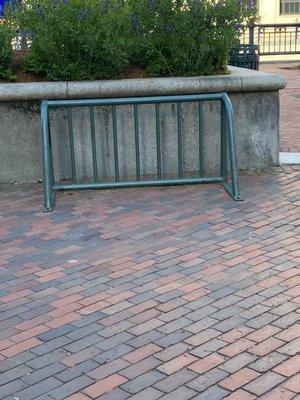 Bike racks used by RISD students, locals and tourists.