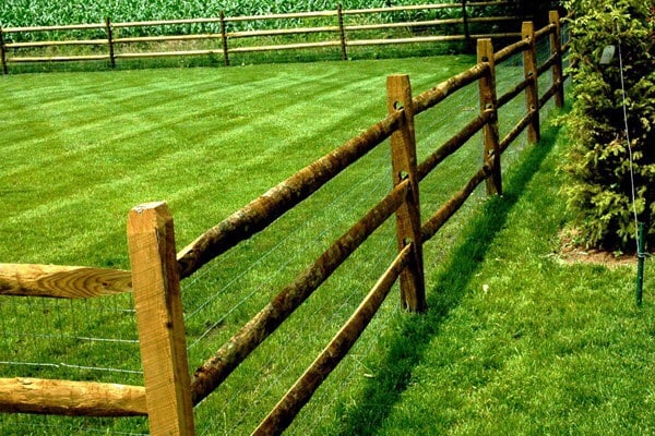 3 Split Rail Wire Mesh wood Fence