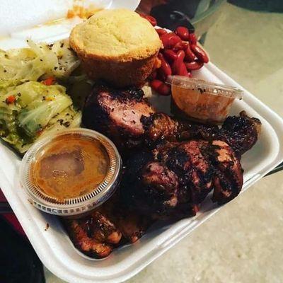 Jerk chicken dinner