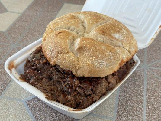 Beef brisket sandwich