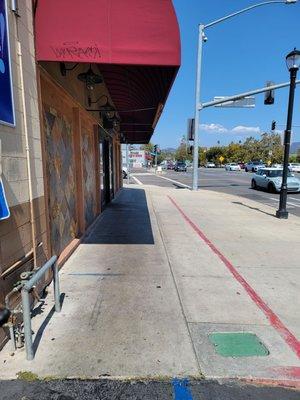 Covered store entrance