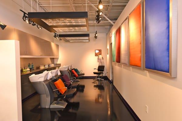 Relax and Rejuvenate in our comfy shampoo area!