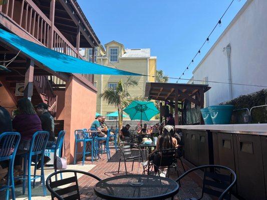 Patio bar area and singer.