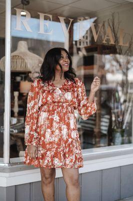 Lydia rocking our favorite floral dresses!