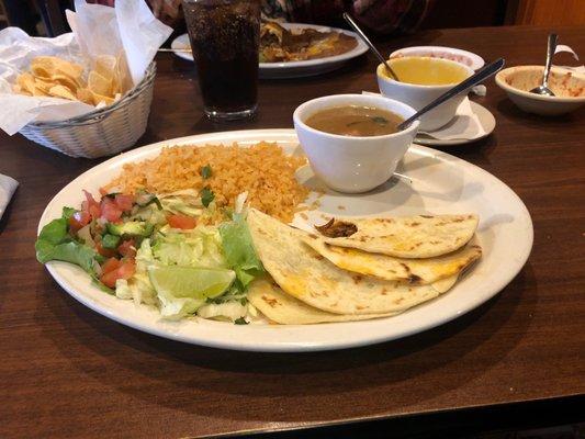 The Brisket Tacos. The queso. Enchilada Dinner