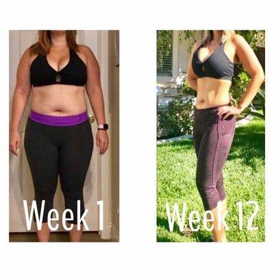 This client lost 32 pounds and 60 inches in 12 weeks!