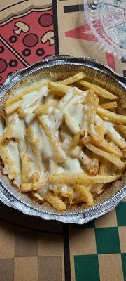 Fries with mozzarella cheese delivered through the location