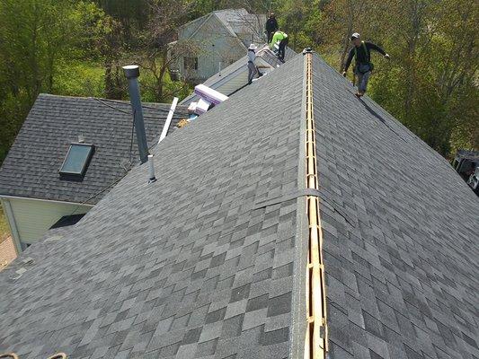 This large roof was stripped and new roof was installed in one day.