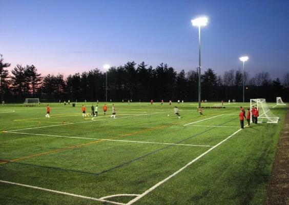 Outdoor lighted turf fields