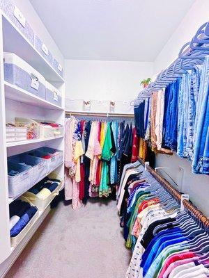 Master closet organization by Elevated Order