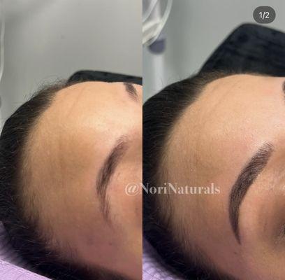 Eyebrow wax and tint