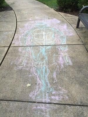 Chalk on concrete, Artist Unknown. Walker Park 169 E Washington 63122