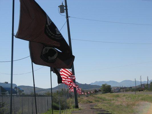 Cordes Lakes Avenue of Flags: half mile long!