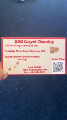 DDG Carpet Cleaning Business Card