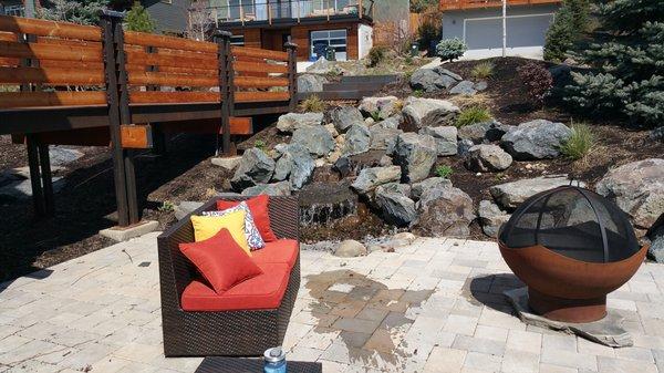 Custom Steel Work, Patio and Water Feature