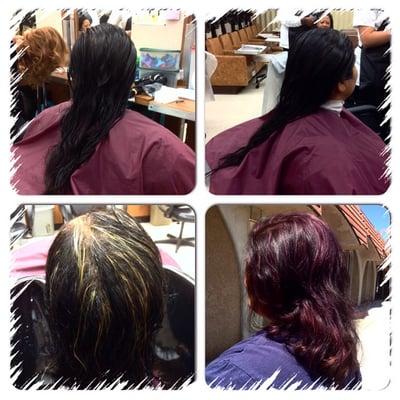 hair cut and purple highlights by sam