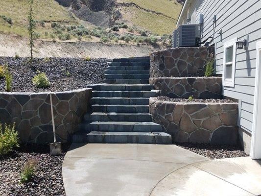 Concrete steps and walls