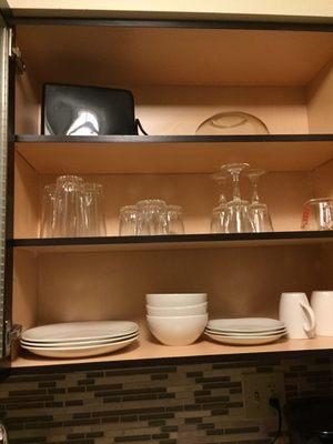 Cabinet with glassware and dinnerware