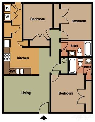 3 Bed Floor Plan