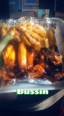 Jamaican jerk wings Hot honey mustard wings Cheese fries