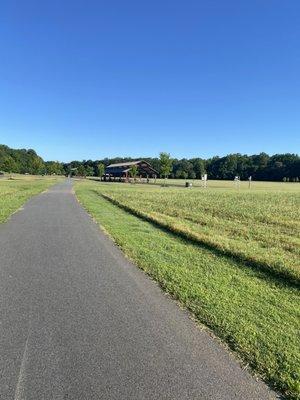 Paved path for walking, jogging, running.