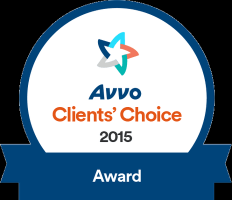 2015 Avvo Client's Choice Award Winner