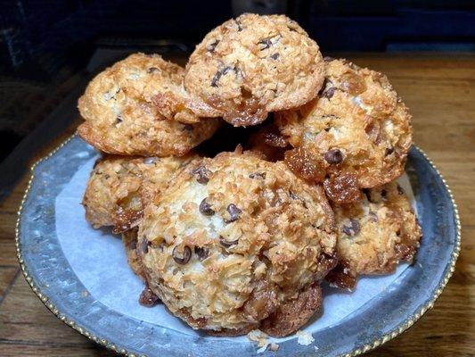 Chocolate, coconut macaroons absolutely delicious