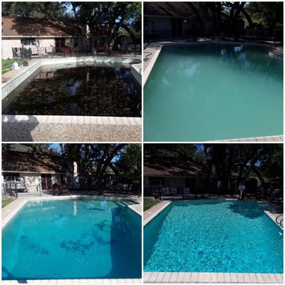 This is one of my customers currently this is what they're pool look like when I showed up