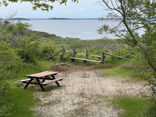 Campsite with a bay view