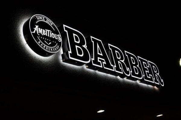 Halo-illuminated Barber Sign