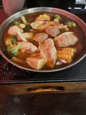 One of the hot pot entrees we ordered.