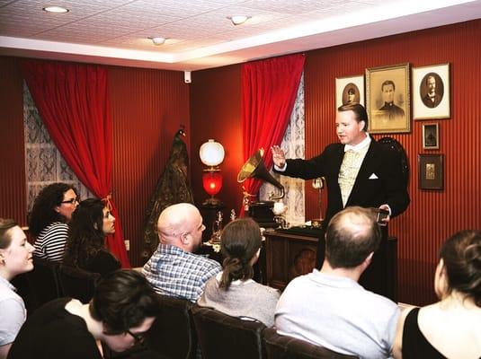 The Southern Charmer Kellar O'Neil performs inside the exquisite walls of the Palmetto Crescent Parlour.