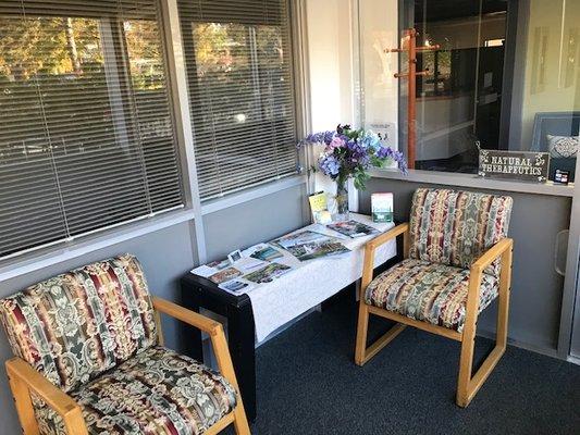 Welcome table before coming into the clinic