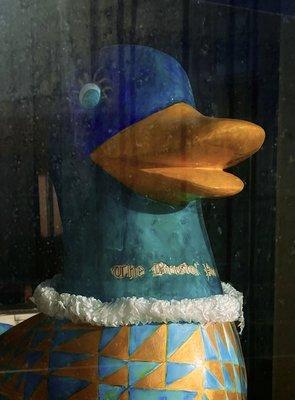 Bristol press duck in shop window