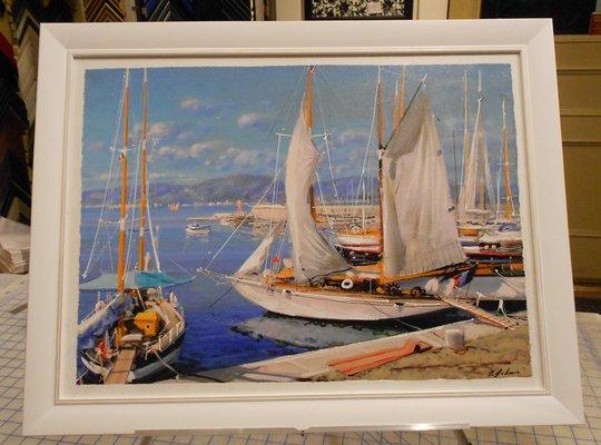 Eastern European seaside original oil painting