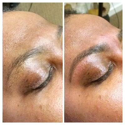 This client had a brow shaping and brow tint.