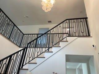 Stair rail we coated with satin black