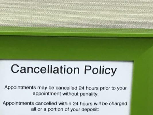 Cancellation policy